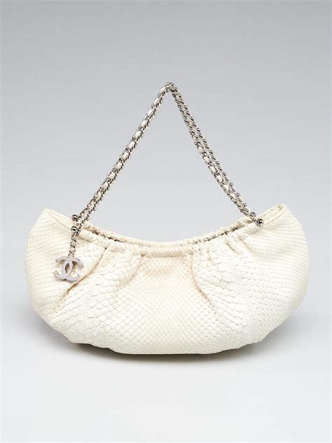 chanel white python bag|chanel python drawstring bag.